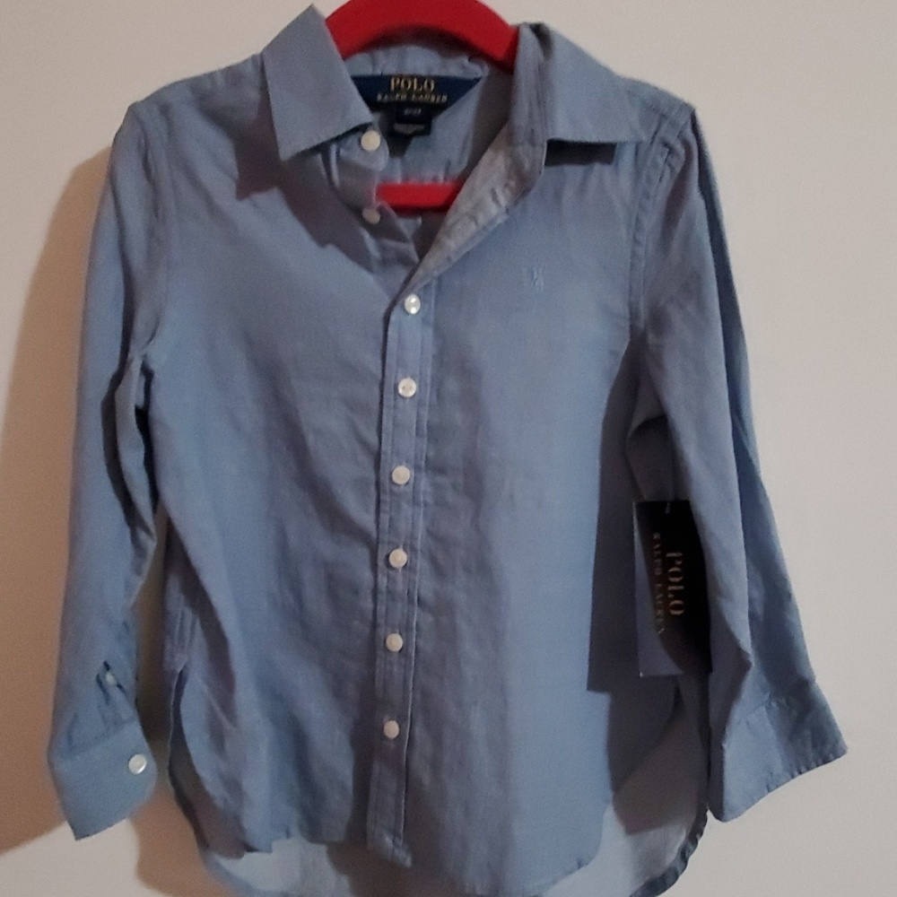 Polo Ralph Lauren blue button down shirt